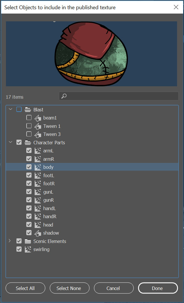 Partial symbol selection