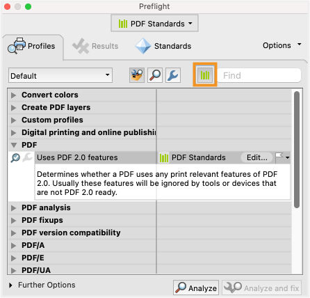 Search All Libraries option is highlighted in the Preflight Dialog box
