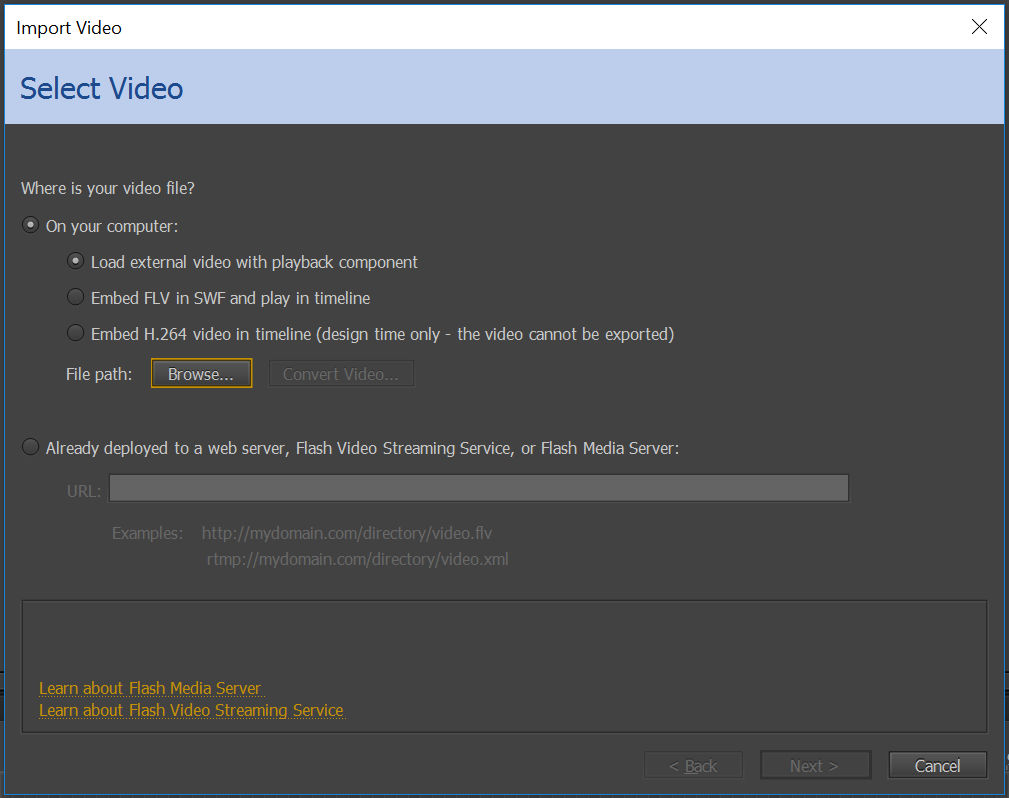 Select video window