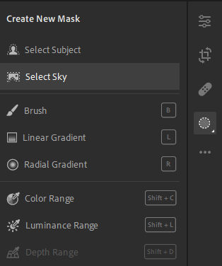 Select Sky in Masking 