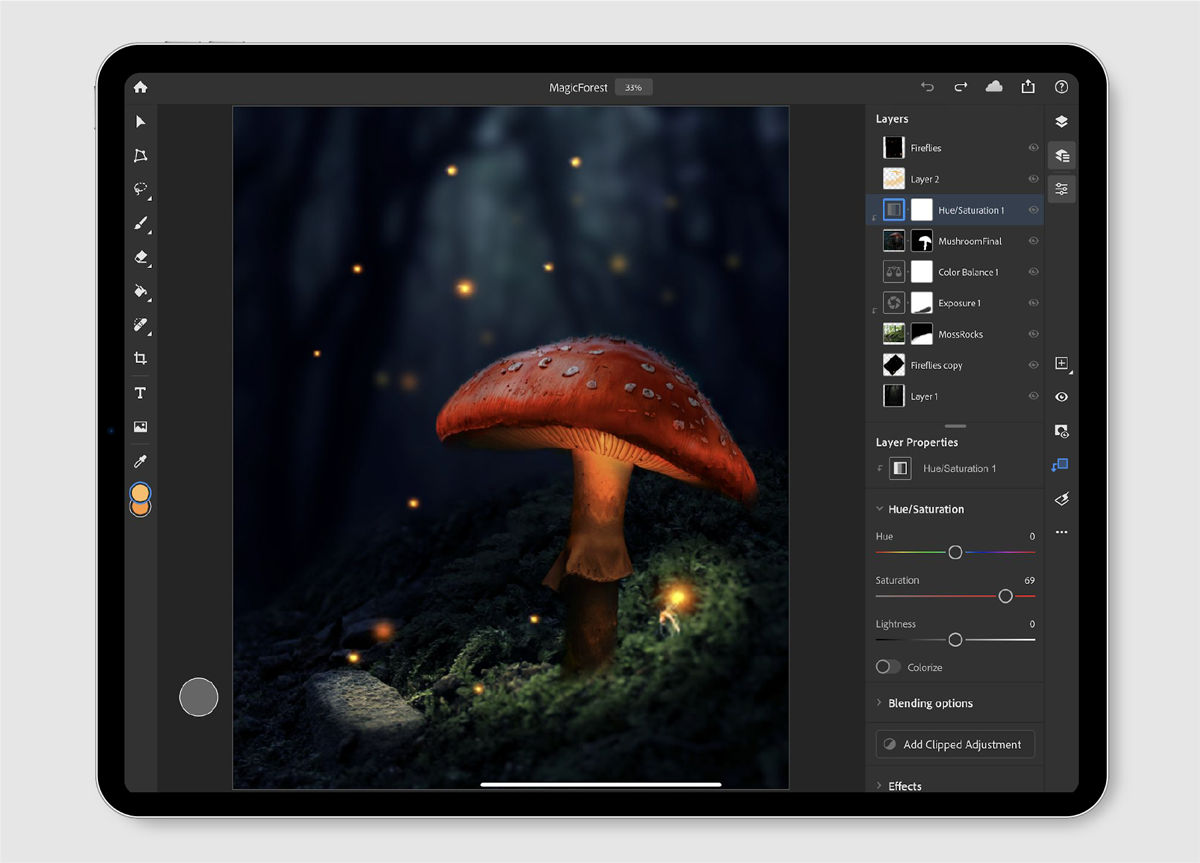 Easily create accurate selections and masks in Photoshop on your iPad.
