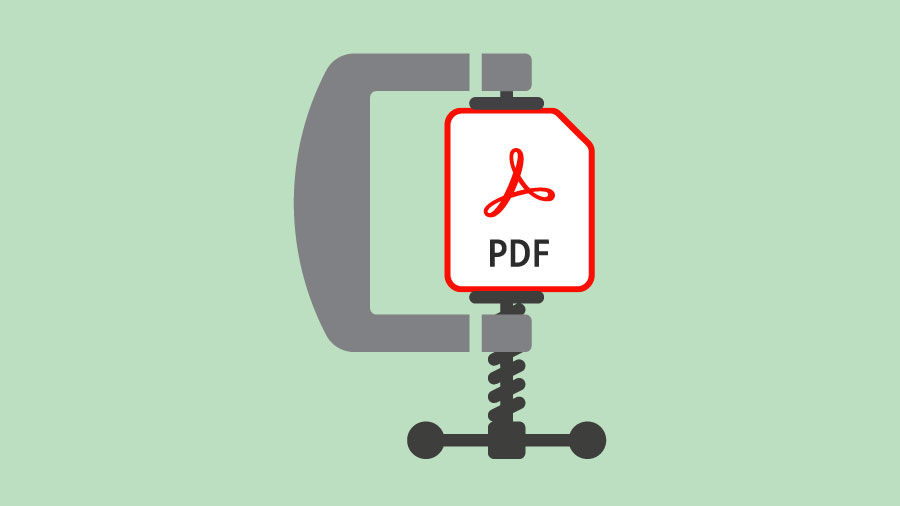 Clamp compressing PDF document to symbolize file size compression