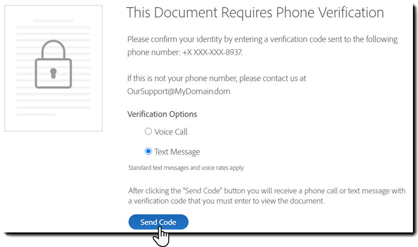 Send code for phone authentication