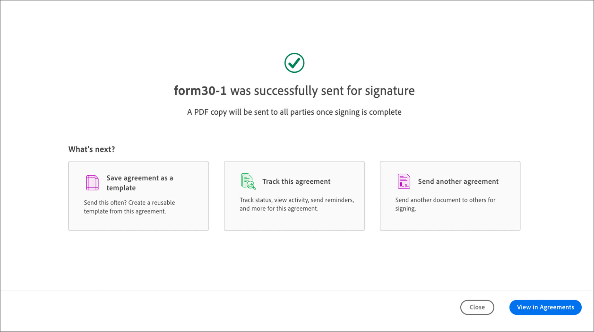 Sent for signature confirmation