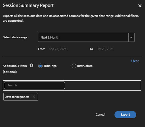 Session Summary Report