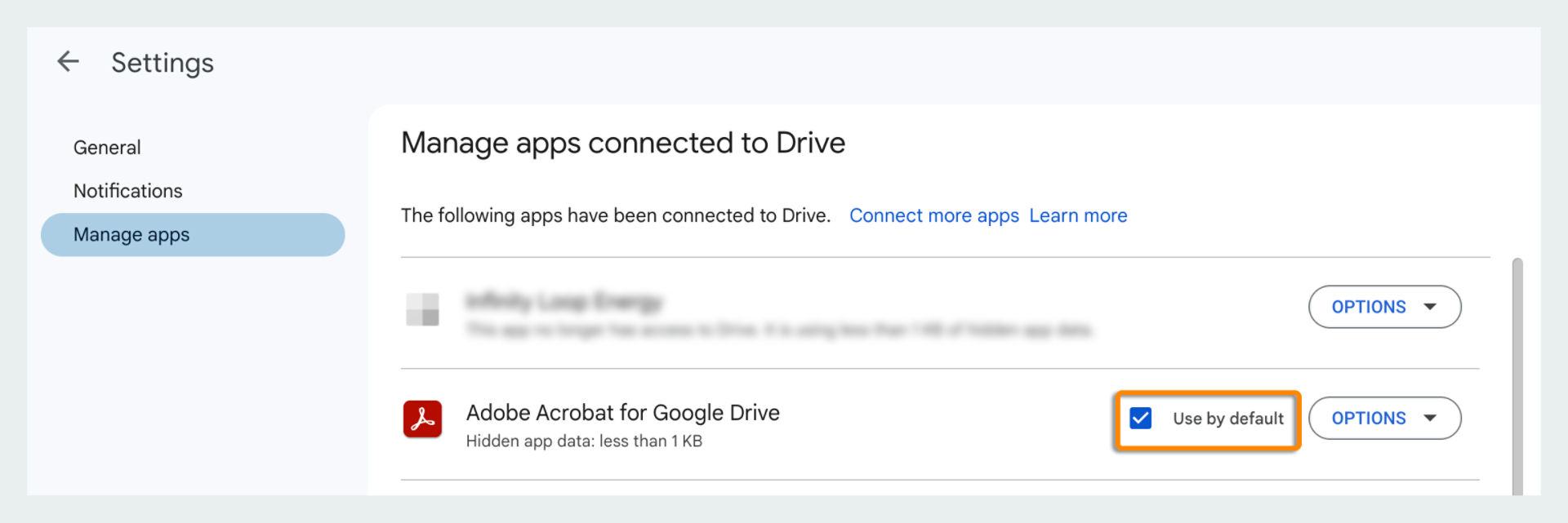 Using Adobe Document Cloud extension for Google Drive