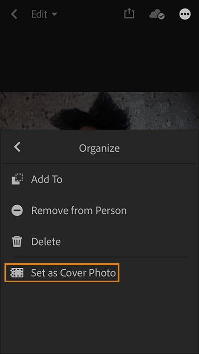 Set a photo within a people cluster as its cover photo