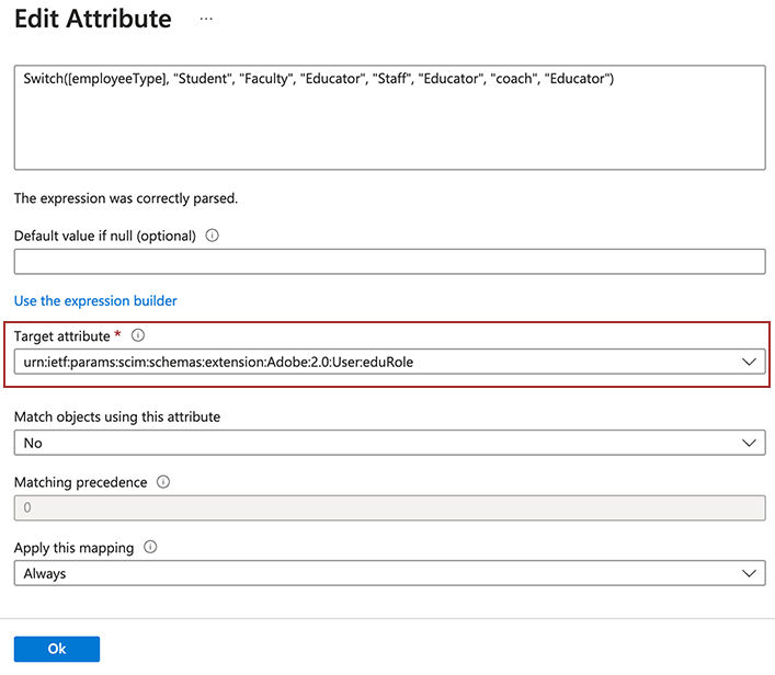 Set target attribute