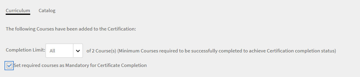 Set required courses as mandatory