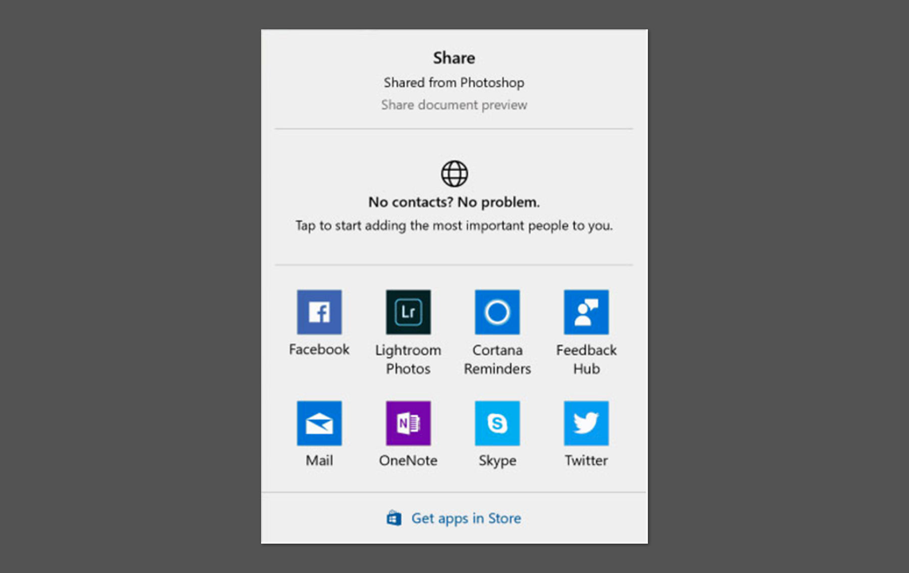 Share dialog box is open on Windows. Sharing platforms appear in a popup box. 