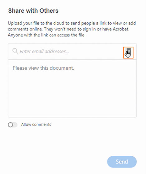 Adăugarea adreselor de e-mail din agendă