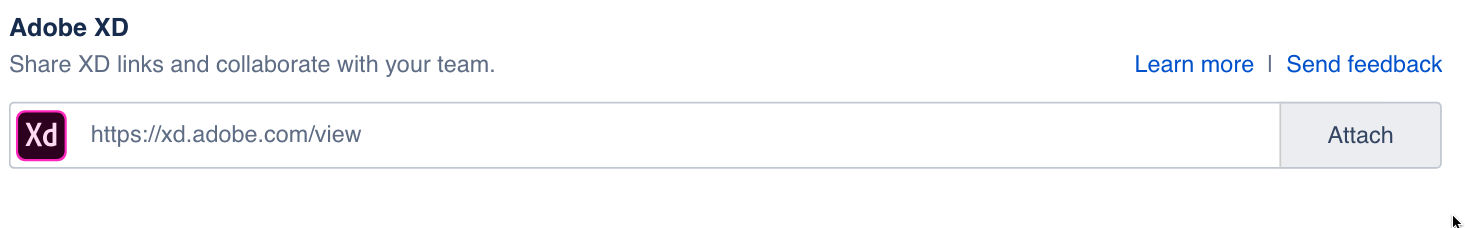 Adobe XD section in a Jira issue