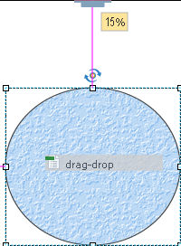 Dragging and dropping shared actions on to objects