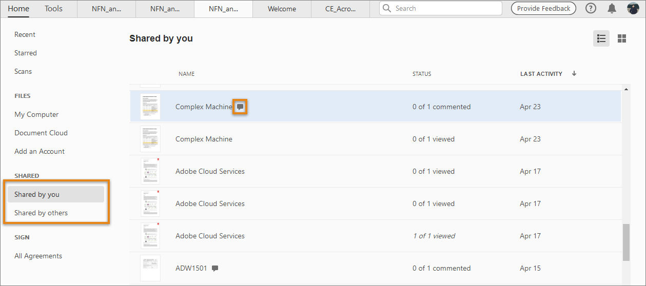 Review files in Acrobat