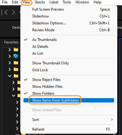 Show Items from Subfolders