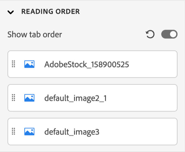 Reorder objects by dragging them to a required position