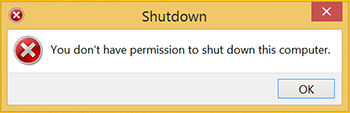 Error when shutting down Windows