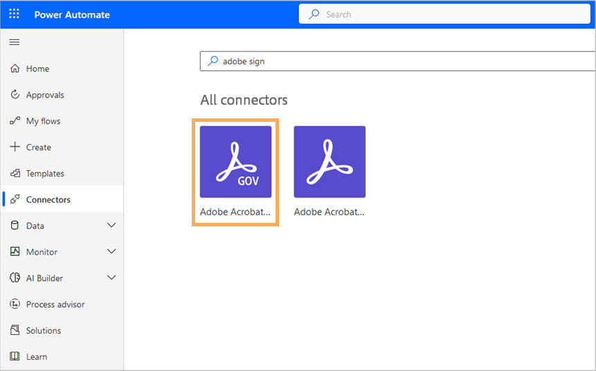 Acrobat Sign Government connector for Microsoft Power Automate
