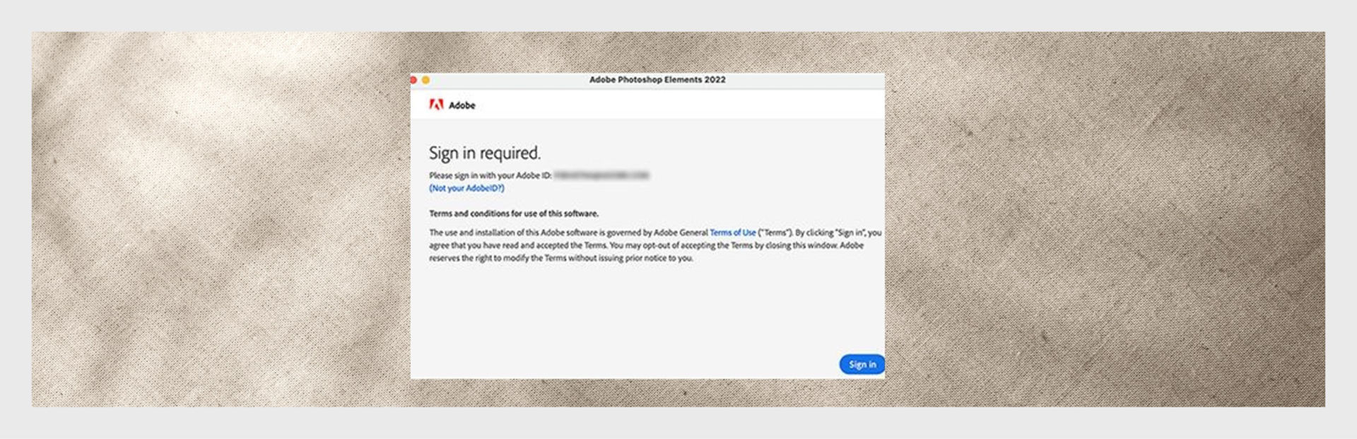 Sign in with your Adobe ID.