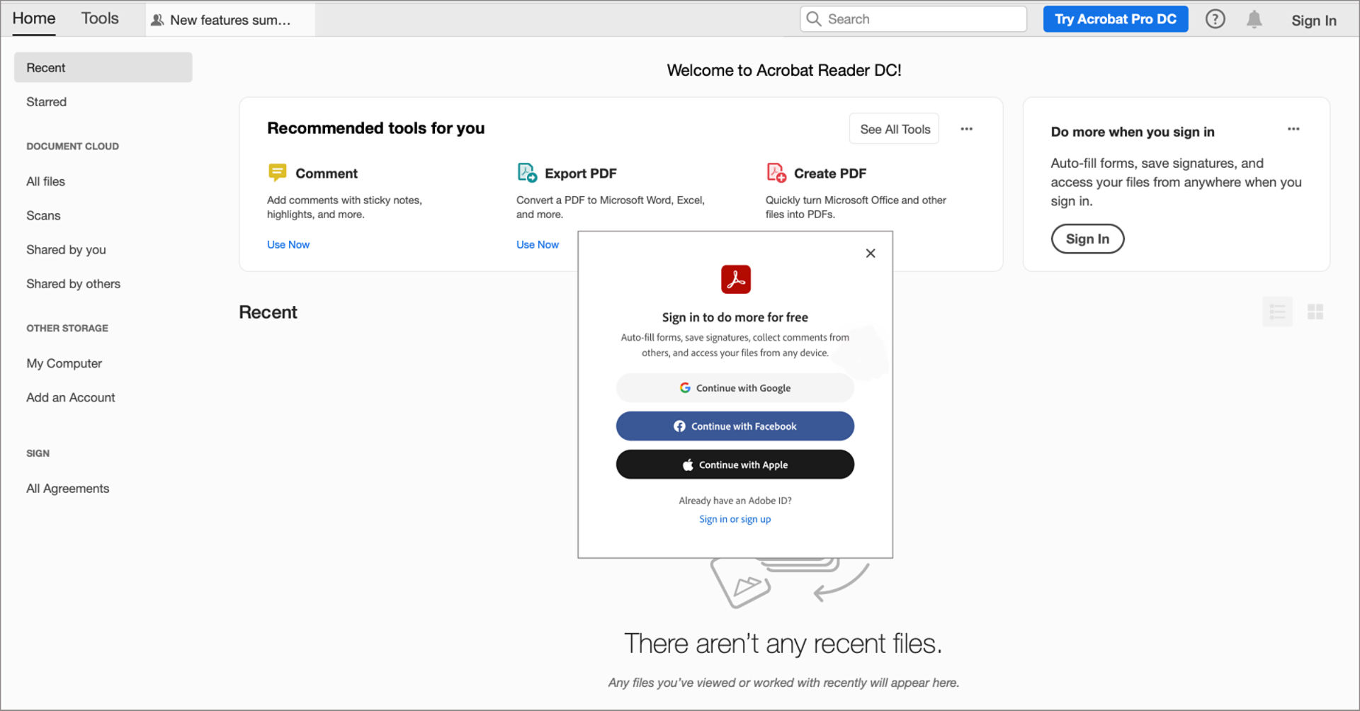 Sign in with your Adobe ID
