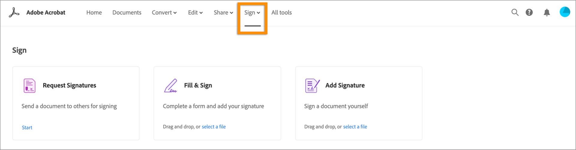 Sign documents or send for signature