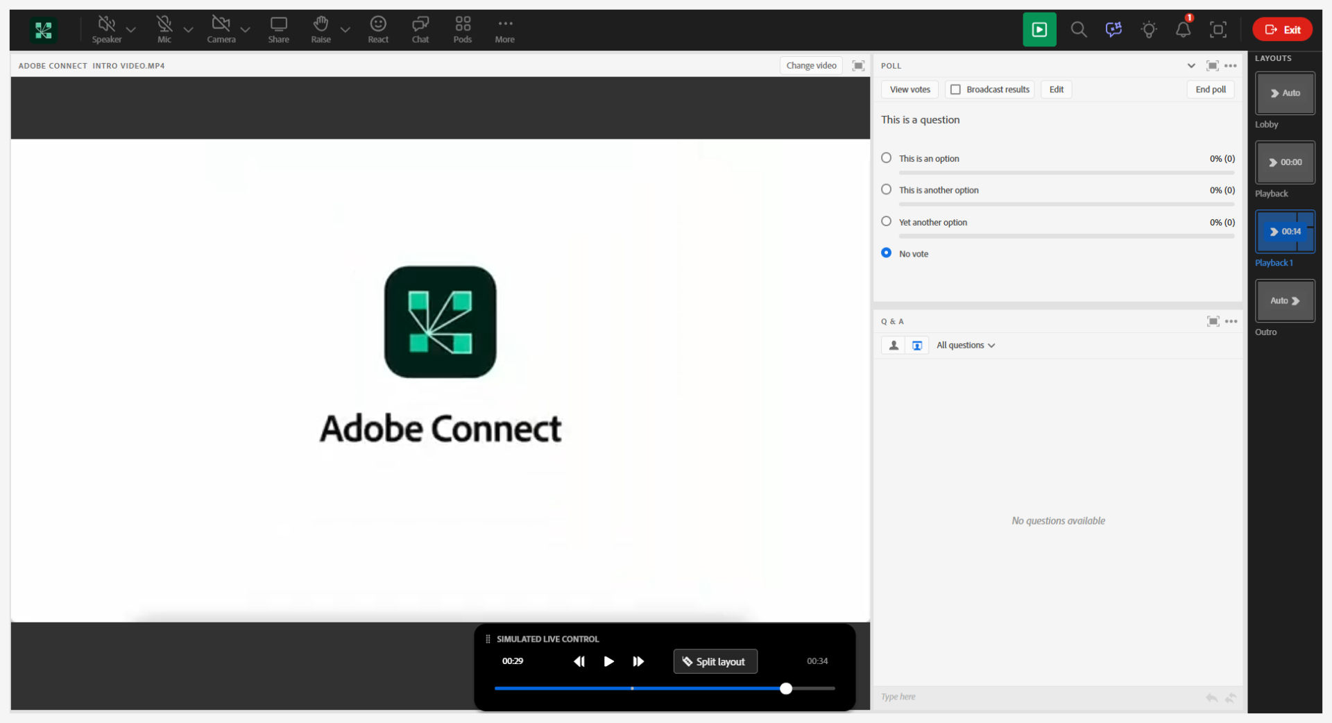 Simulated Live: Host View – Pre-webinar design phase
