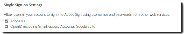 Single Sign-on Settings