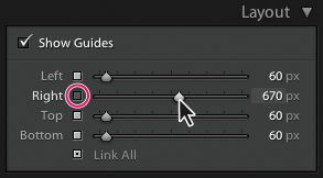 Lightroom Classic CC set the slide margins