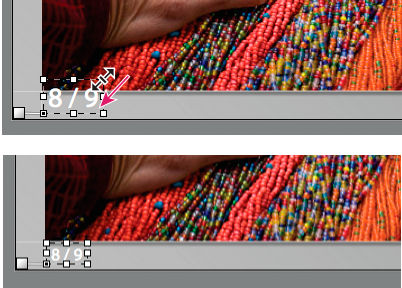 Lightroom Classic CC scale text and other objects in slide