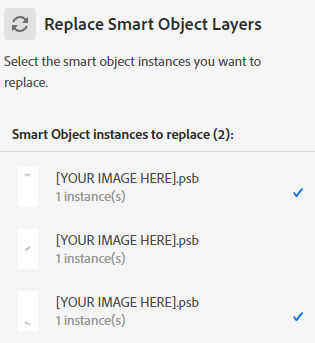 Selected smart object layers