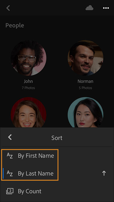 Sort people clusters on the basis of their first and last names