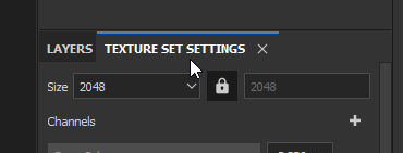 Image that shows where to click in the interface to display the Texture Set Settings window.