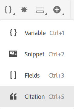 standard toolbar citation addition