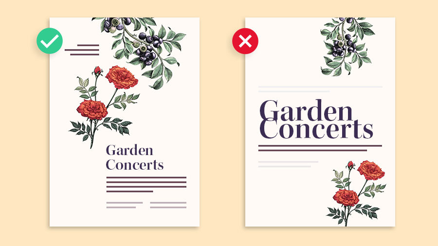Side-by-side examples of good and bad readability in layout