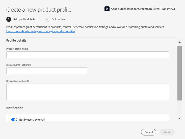 Product Profile Settings