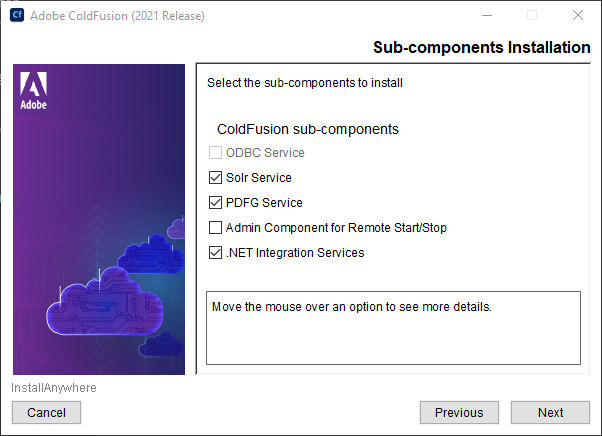 Sub-components installation