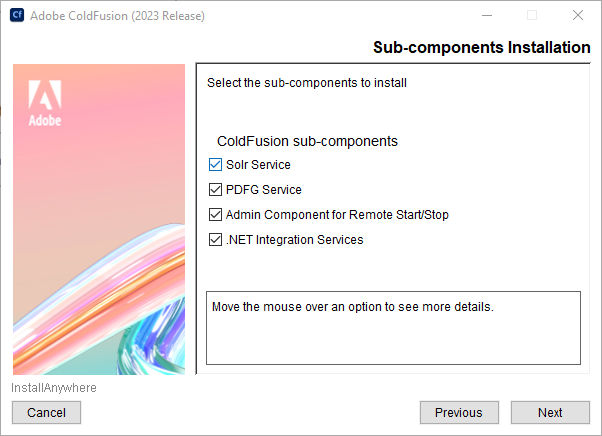 Sub-components installation