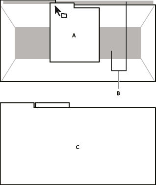 Dragging panel onto grouping zone to group it with existing panels