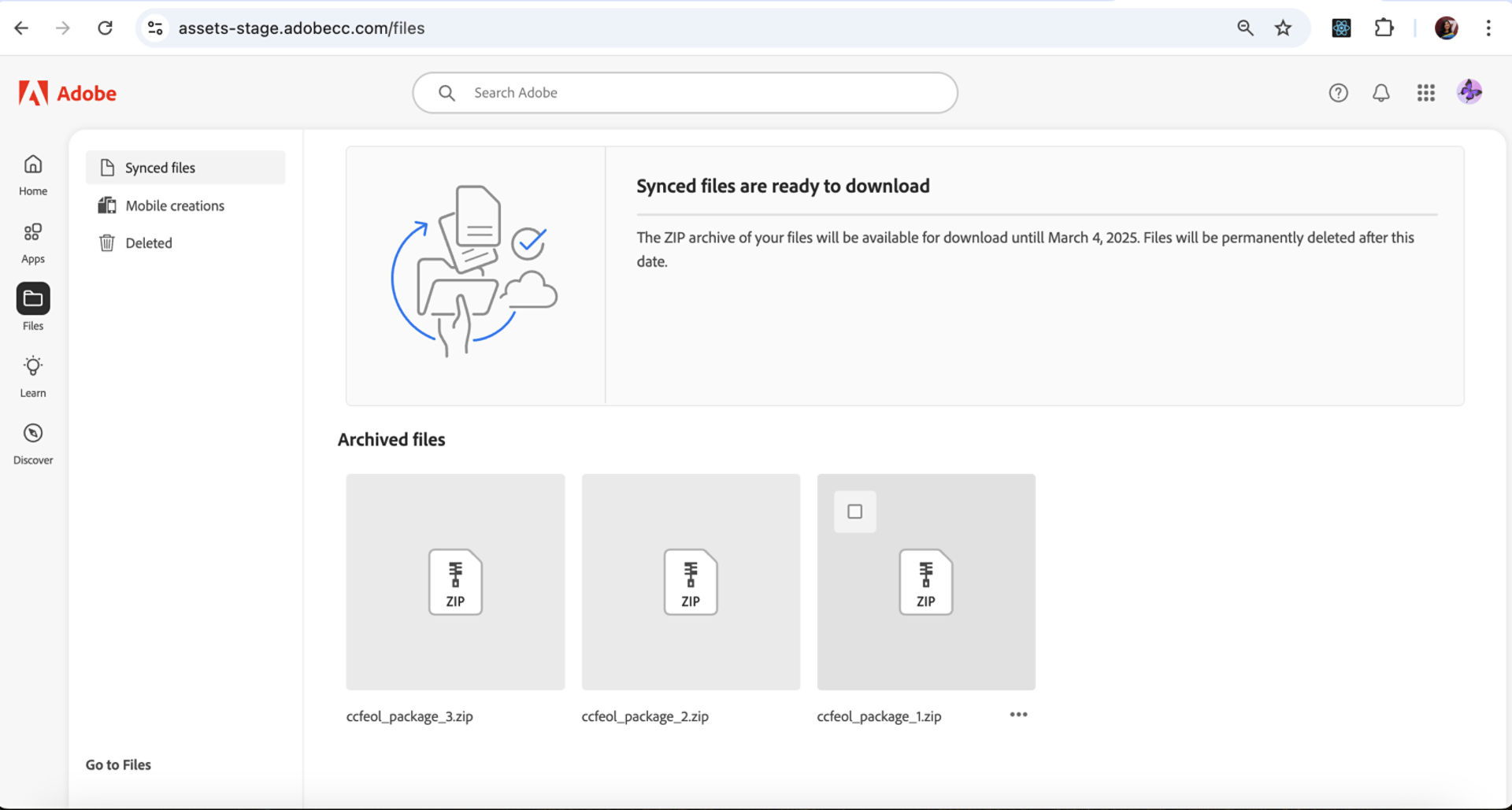 Individual zipped files in desktop is shown