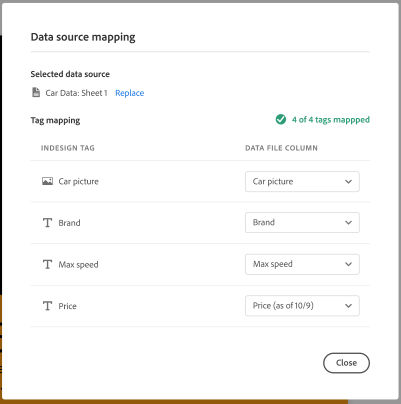 Tag mapping
