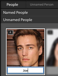 Lightroom facial recognition; Naming a stack of images