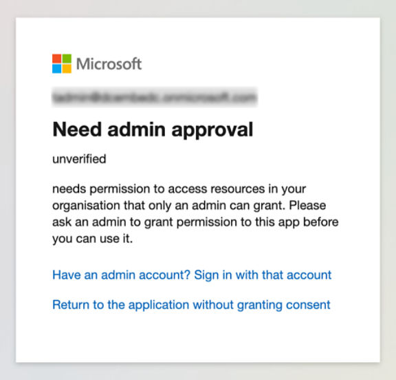 Microsoft Teams admin authorization error