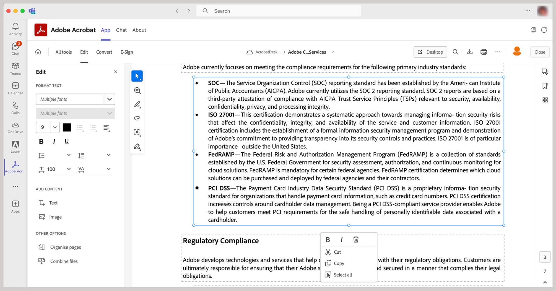 Choose Tools, Edit PDF, Edit