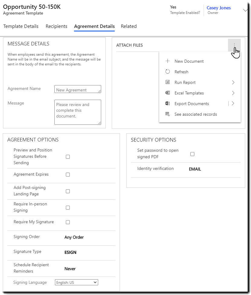 Template - Agreement Details