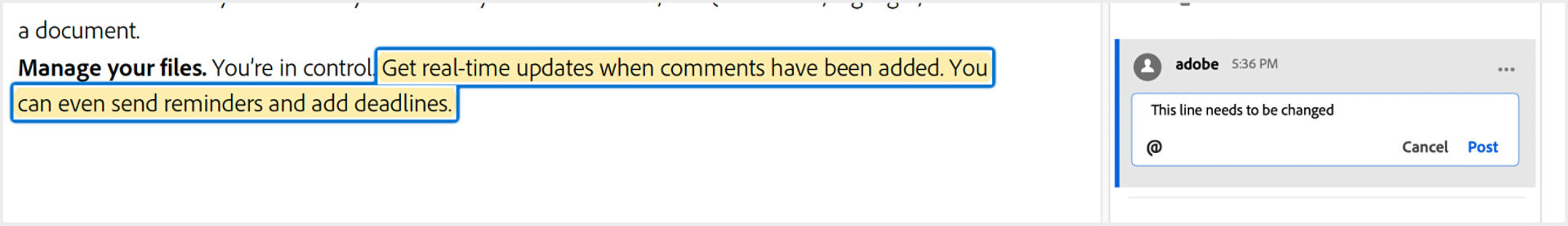 Post the highlighted text