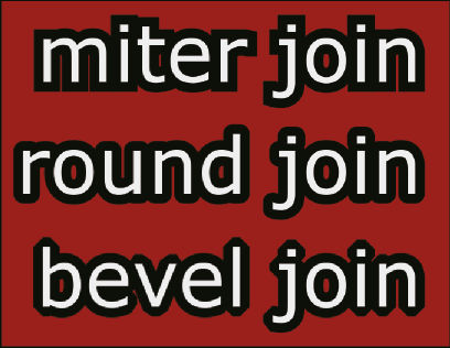 Change text stroke line join