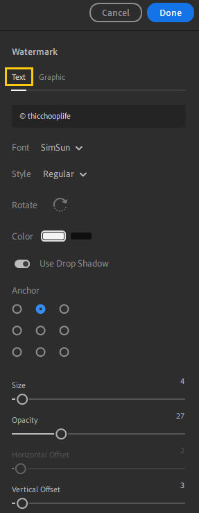 Customize watermark in your photo