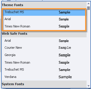 Theme fonts