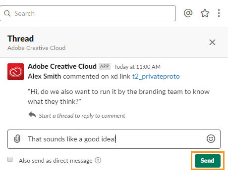開始對話串來回覆評論