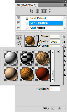 3D panel settings in Photoshop